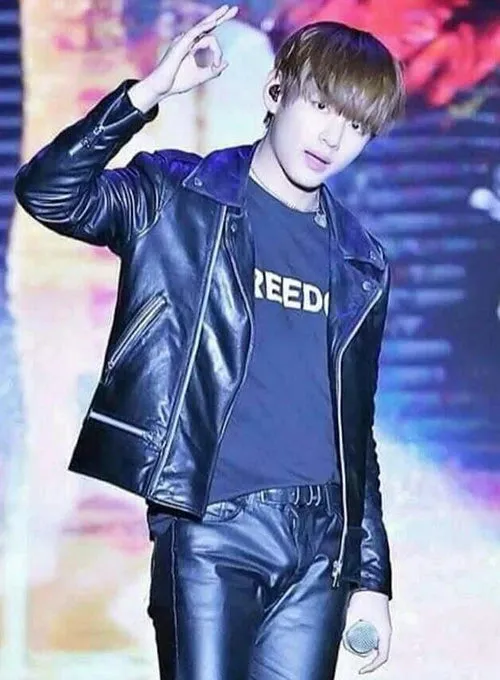 KIM TAEHYUNG LEATHER JACKET FOR MEN
