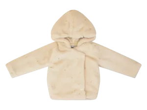 Kipp Baby Natural Embroidered Hearts Fur Jacket