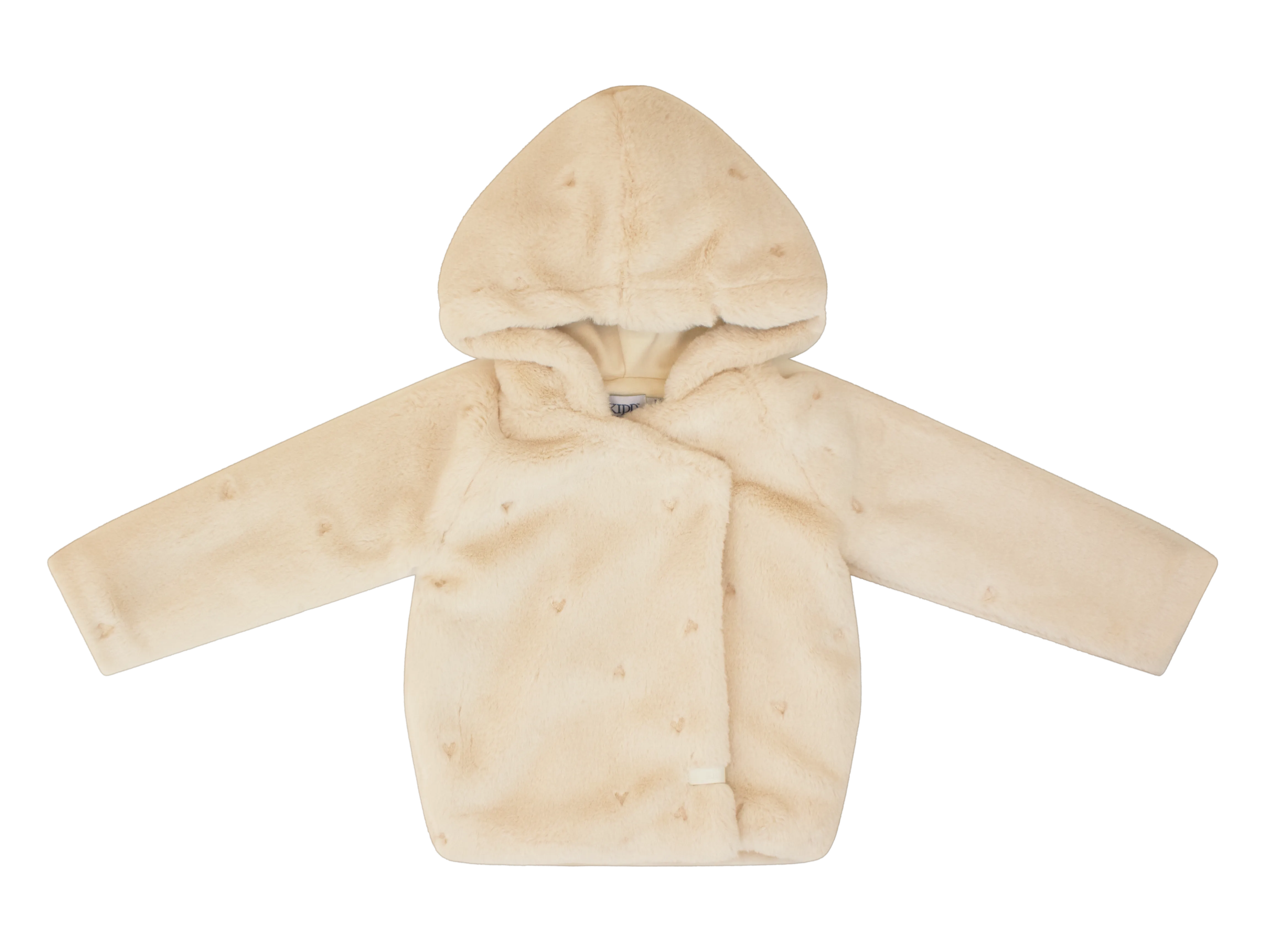 Kipp Baby Natural Embroidered Hearts Fur Jacket