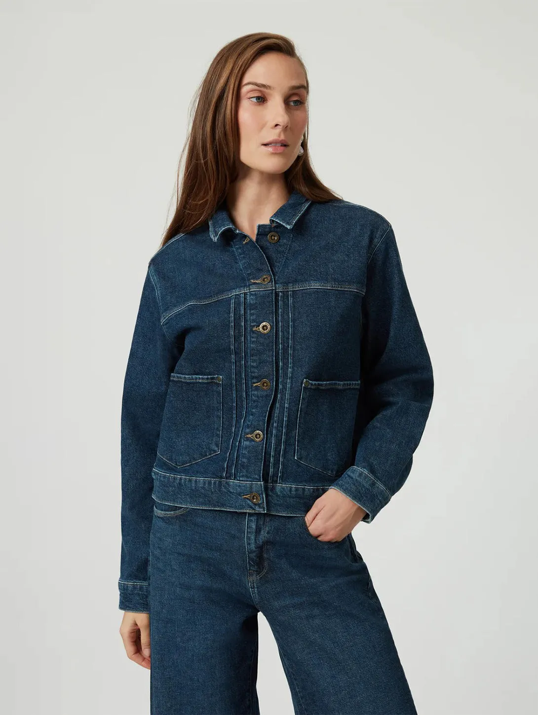 Laurel Denim Jacket - Dark Blue Denim