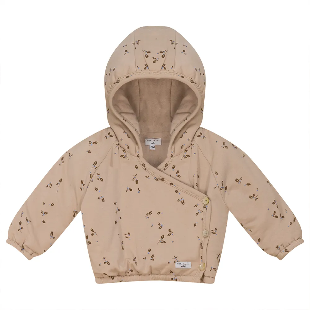 Little Fragile Linen Leaf Print Jacket