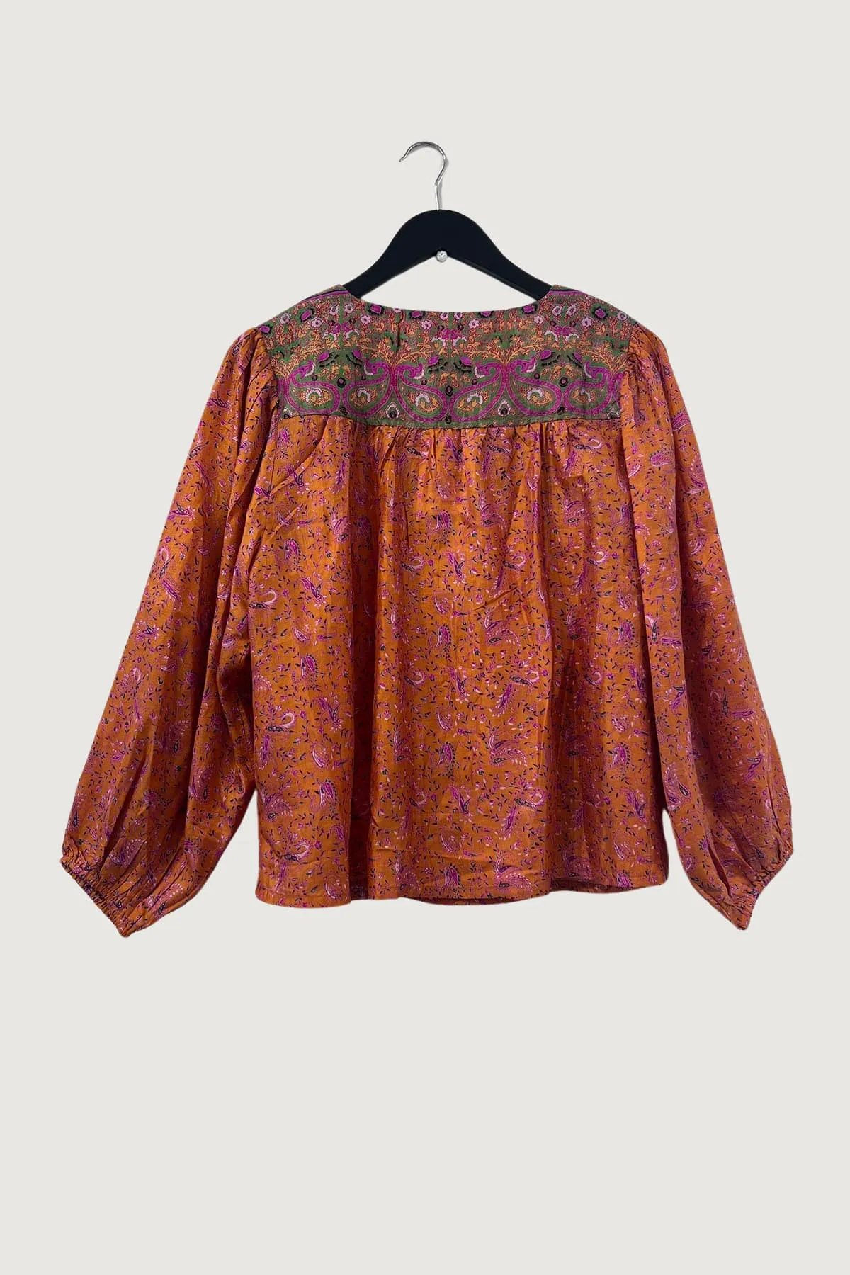 Lolita Embroidered Silk Top | Mandala Gardens