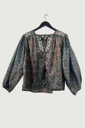 Lolita Embroidered Silk Top | Persian Gardens