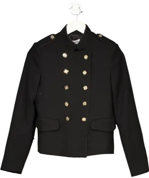 MANGO Black Military Style Jacket UK XS