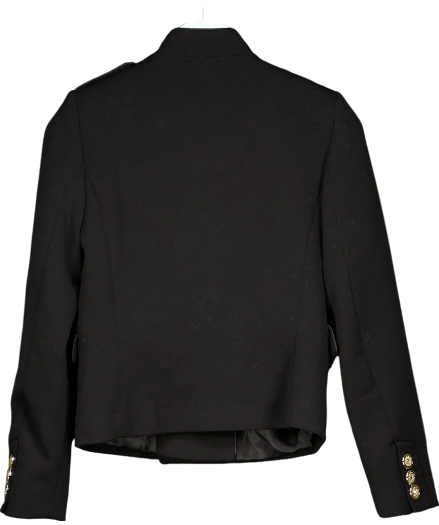 MANGO Black Military Style Jacket UK XS