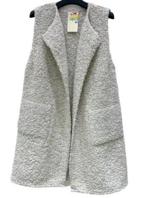 Mid Length Italian Gilet With Wool And Alpaca One Size