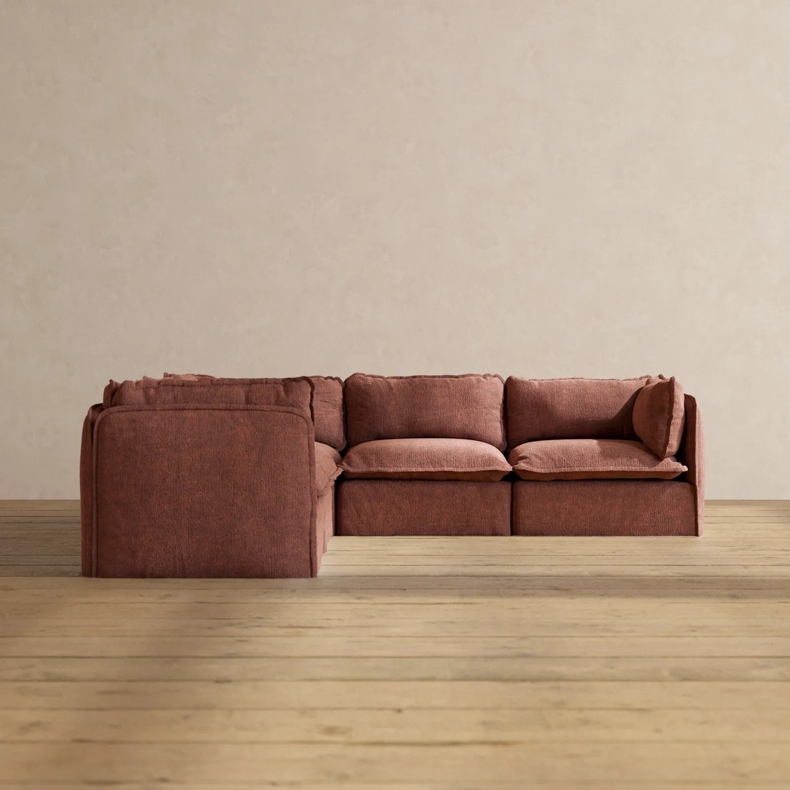 Modular Performance 5-Seater Corner Sectional in Chestnut | Relaxed Blend