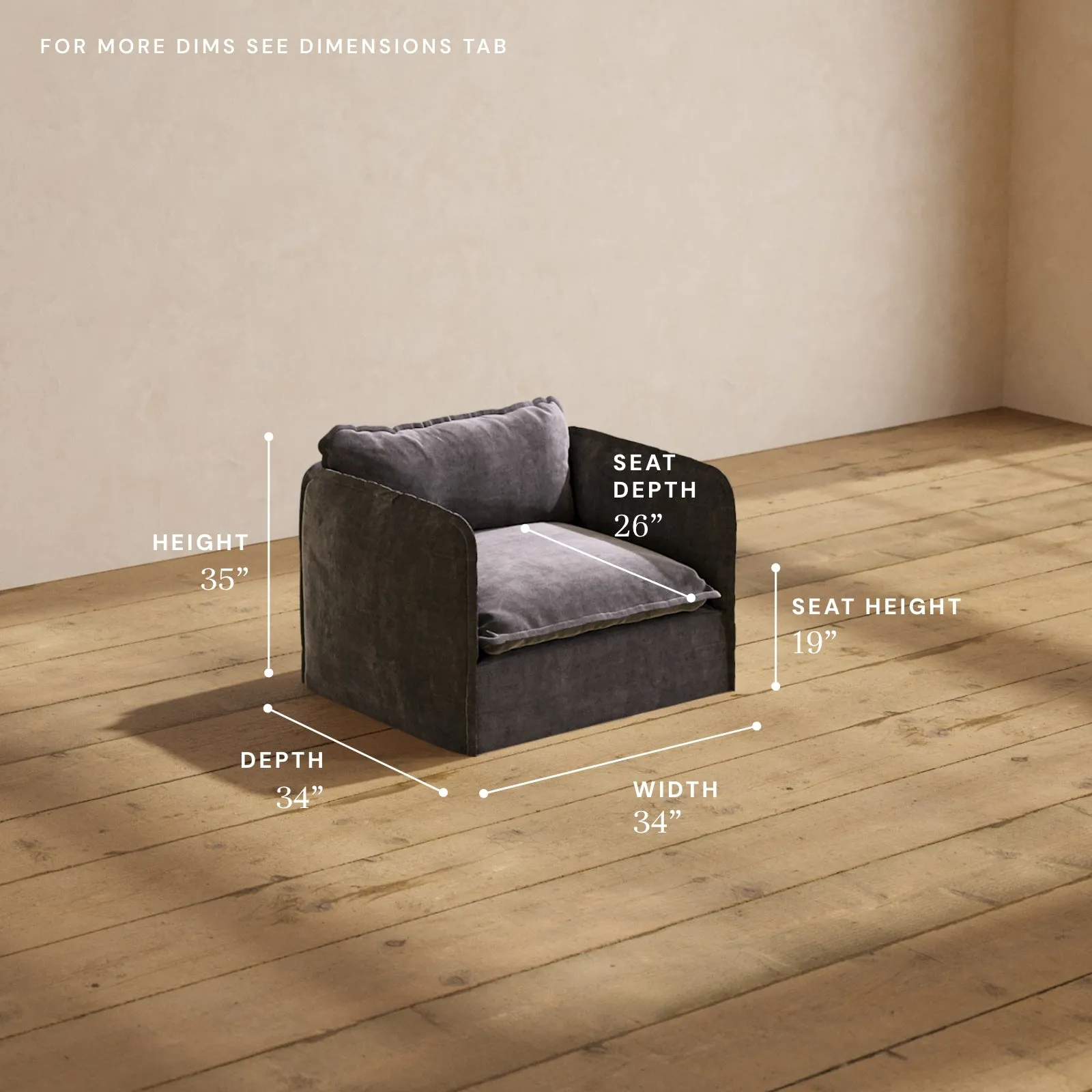 Modular Performance Armchair in Cinder | Relaxed Blend