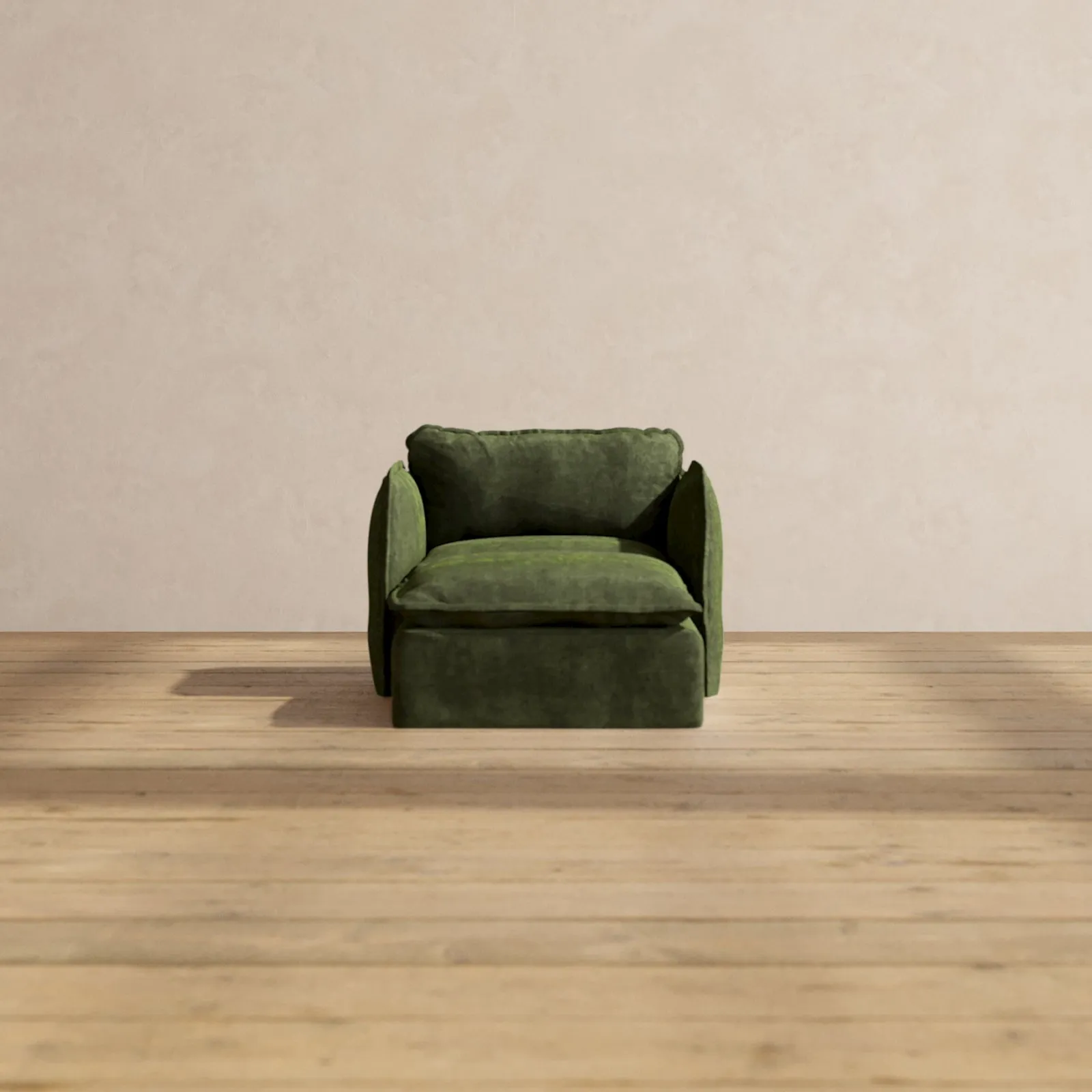 Modular Performance Chaise Armchair in Olive | Relaxed Blend