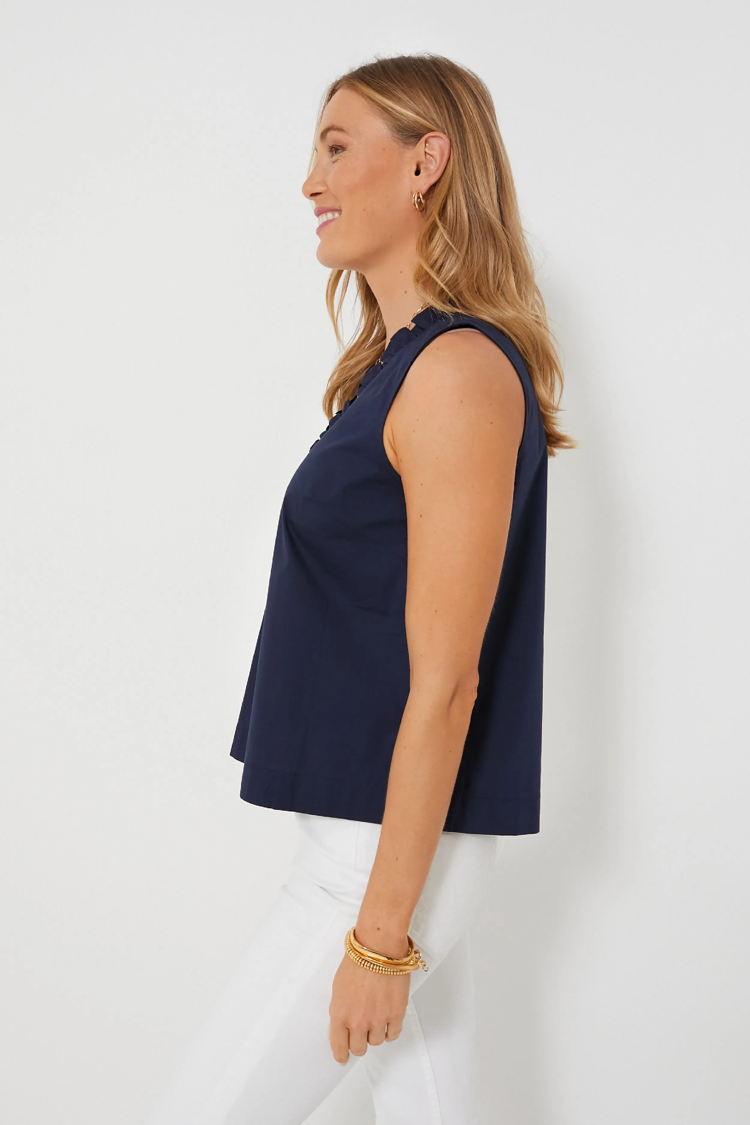 Navy Veronica Top