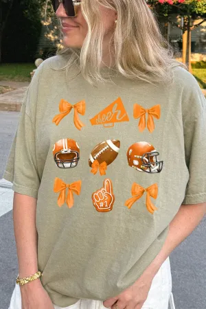 Orange Blitz And Bows Comfort Colors Adult Ring-Spun Cotton Tee