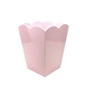 Pastel Pink Scallop Wastebasket