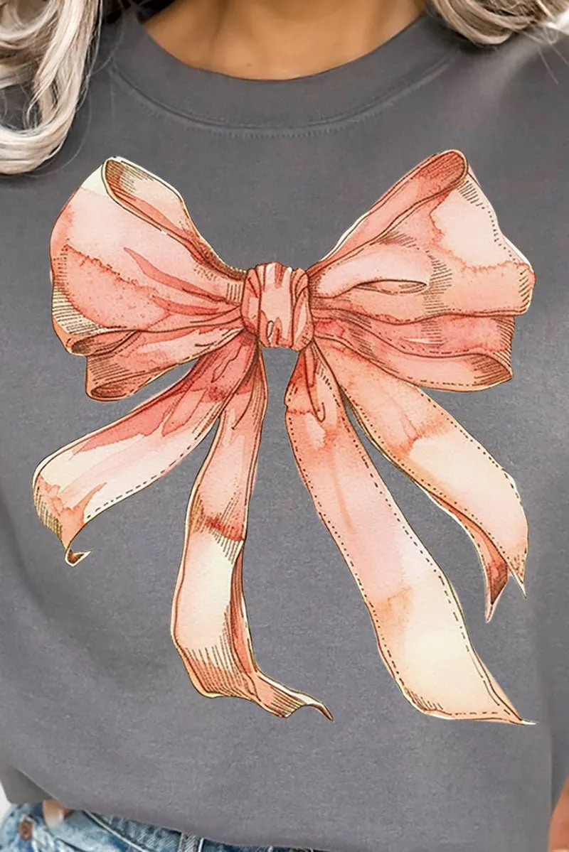 Peach Watercolor Bow Unisex NuBlend Crew Sweatshirt