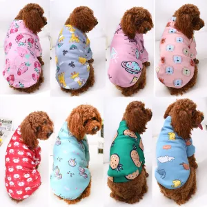 Pet Clothes Cartoon Fleece Sweater Dog Clothes Comfortable Velvet