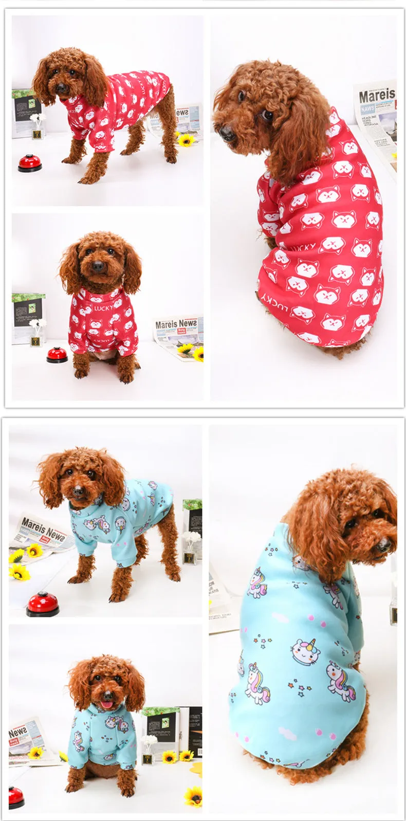Pet Clothes Cartoon Fleece Sweater Dog Clothes Comfortable Velvet