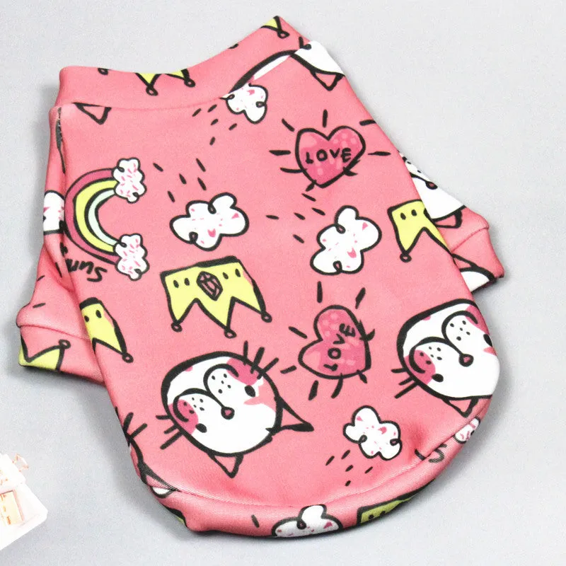 Pet Clothes Cartoon Fleece Sweater Dog Clothes Comfortable Velvet