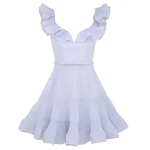 Pleated Frill Mini Dress