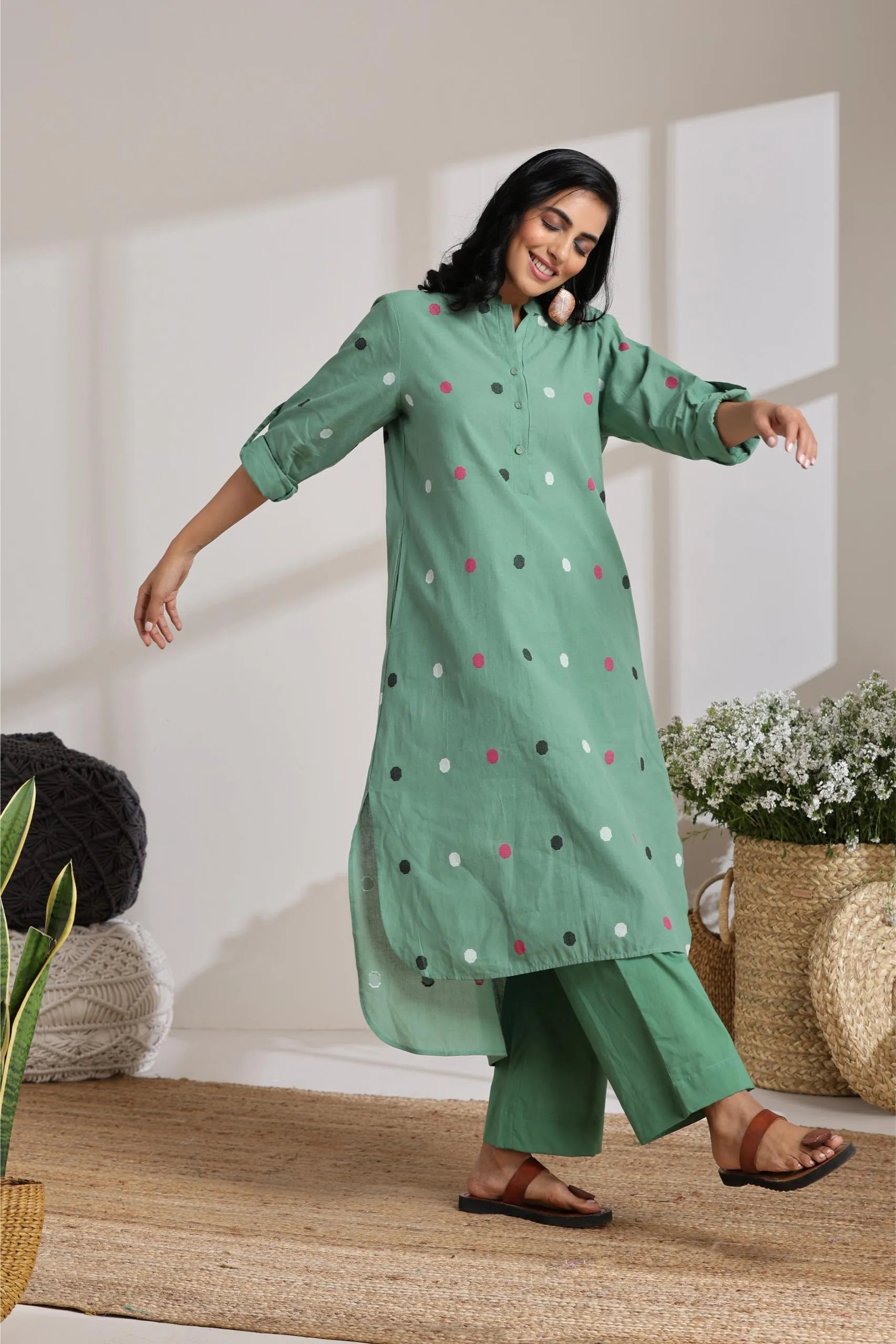 Polka Green Co-Ord Set