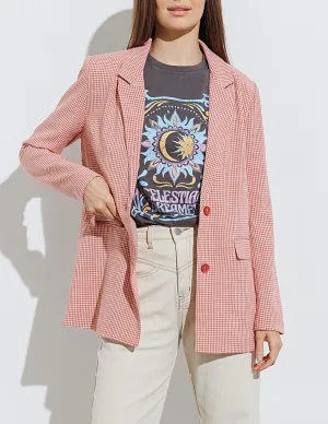 Polly Red Gingham Blazer