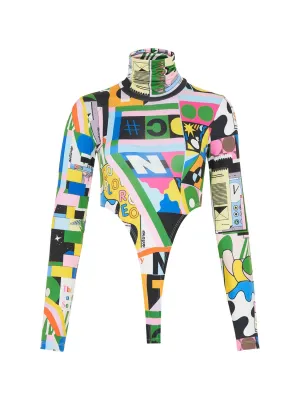 Printed Cut Out Bodysuit