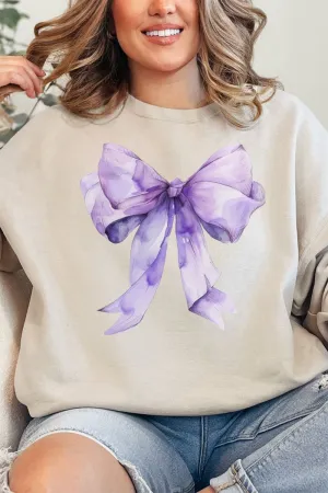 Purple Watercolor Bow Unisex NuBlend Crew Sweatshirt
