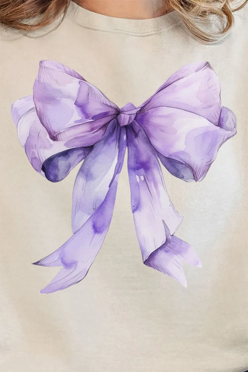 Purple Watercolor Bow Unisex NuBlend Crew Sweatshirt