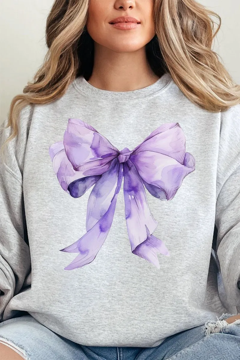 Purple Watercolor Bow Unisex NuBlend Crew Sweatshirt