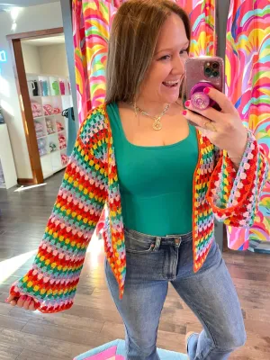 Rainbow Weave Cardigan