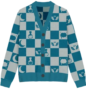 Snow Angel Checkered Knit Cardigan