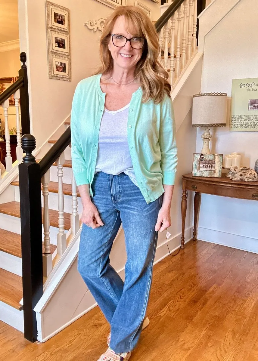 Sophia Soft 3/4 Sleeve Cardigan - Mint