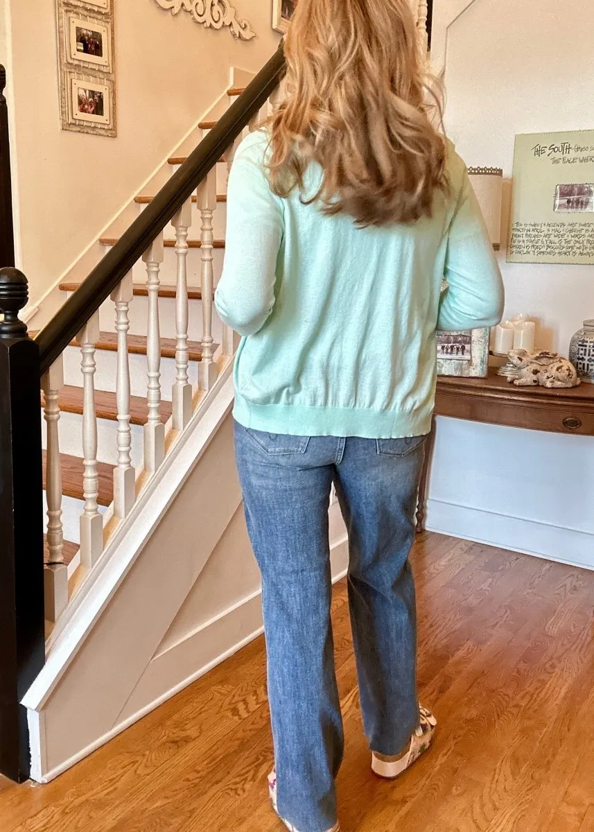 Sophia Soft 3/4 Sleeve Cardigan - Mint