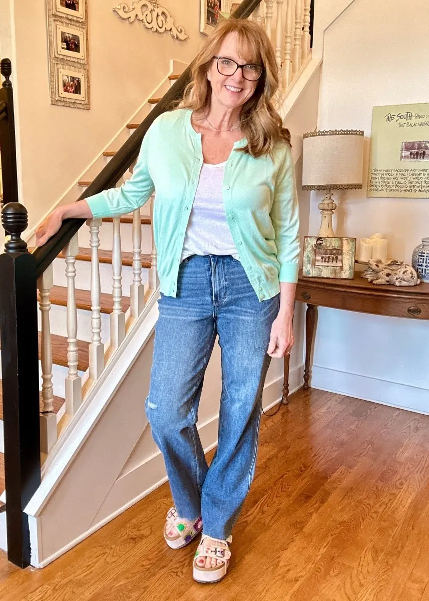 Sophia Soft 3/4 Sleeve Cardigan - Mint