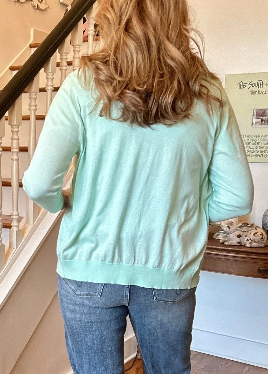 Sophia Soft 3/4 Sleeve Cardigan - Mint