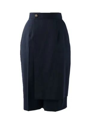 Stripe Layered Half Trouser (Navy)