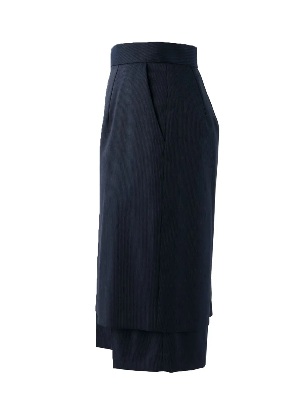 Stripe Layered Half Trouser (Navy)