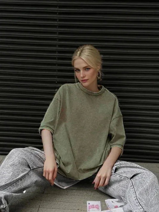Summer Casual Colorful Loose Cotton Women's T-shirt