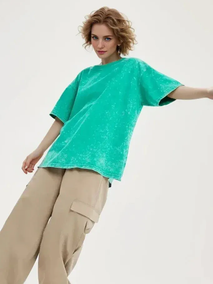 Summer Casual Colorful Loose Cotton Women's T-shirt
