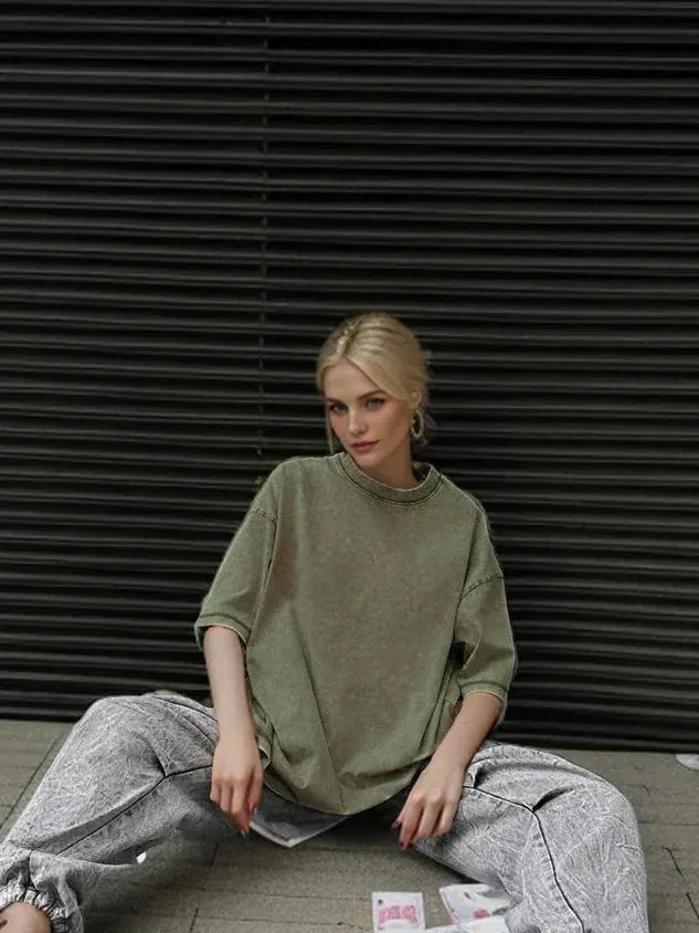 Summer Casual Colorful Loose Cotton Women's T-shirt