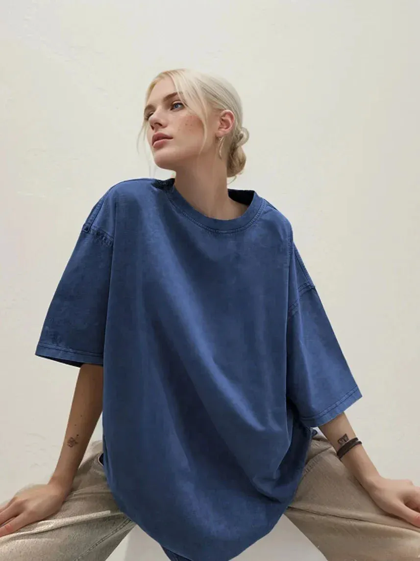 Summer Casual Colorful Loose Cotton Women's T-shirt