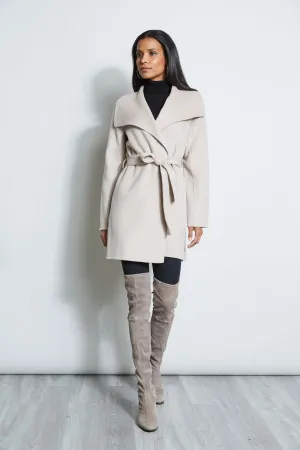 Tahari Double Face Wool Wrap Coat