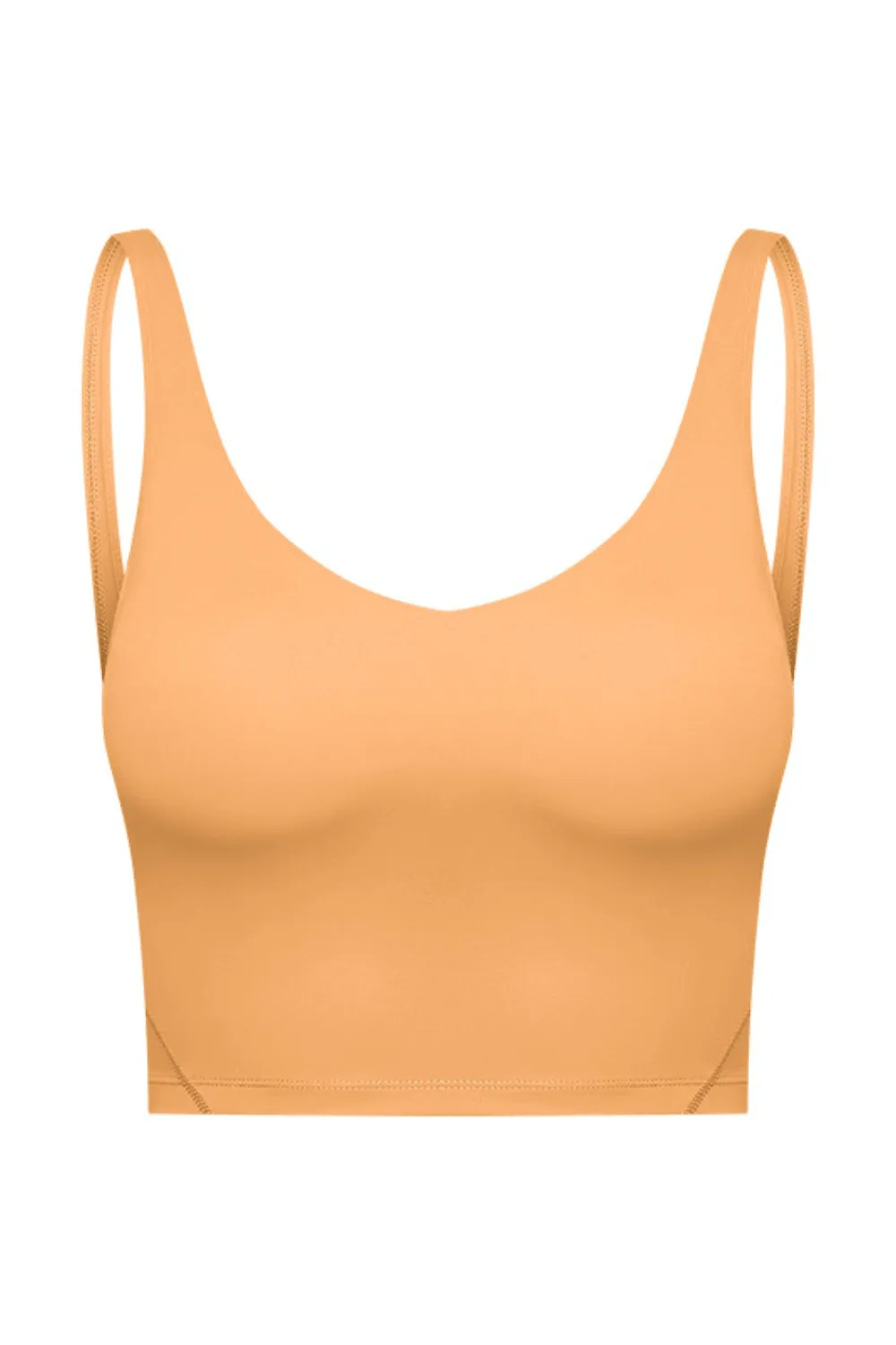 Tangerine Orange "Arabelle" Longline Luxe Sports Bra