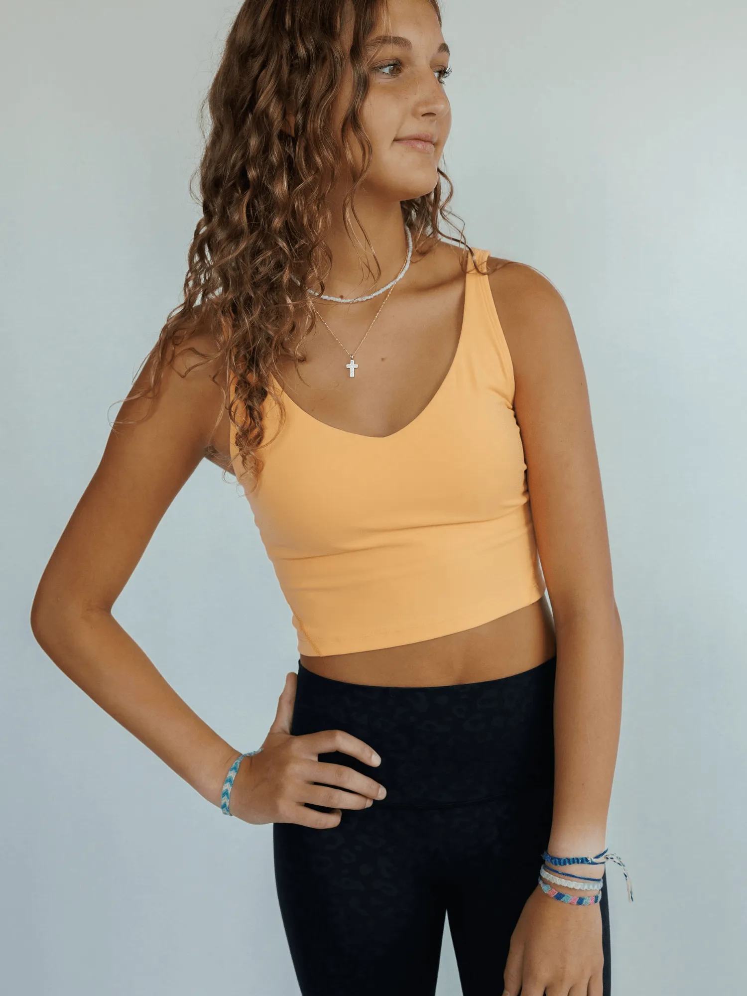 Tangerine Orange "Arabelle" Longline Luxe Sports Bra
