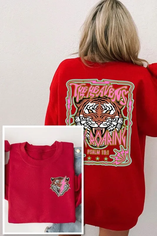 Tiger Front Back Graphic Fleece Sweatshirts