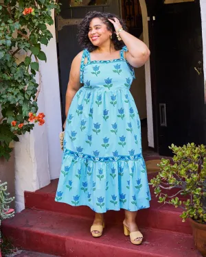 Tulip Bloom - Way Around Dress - Oasis Sky