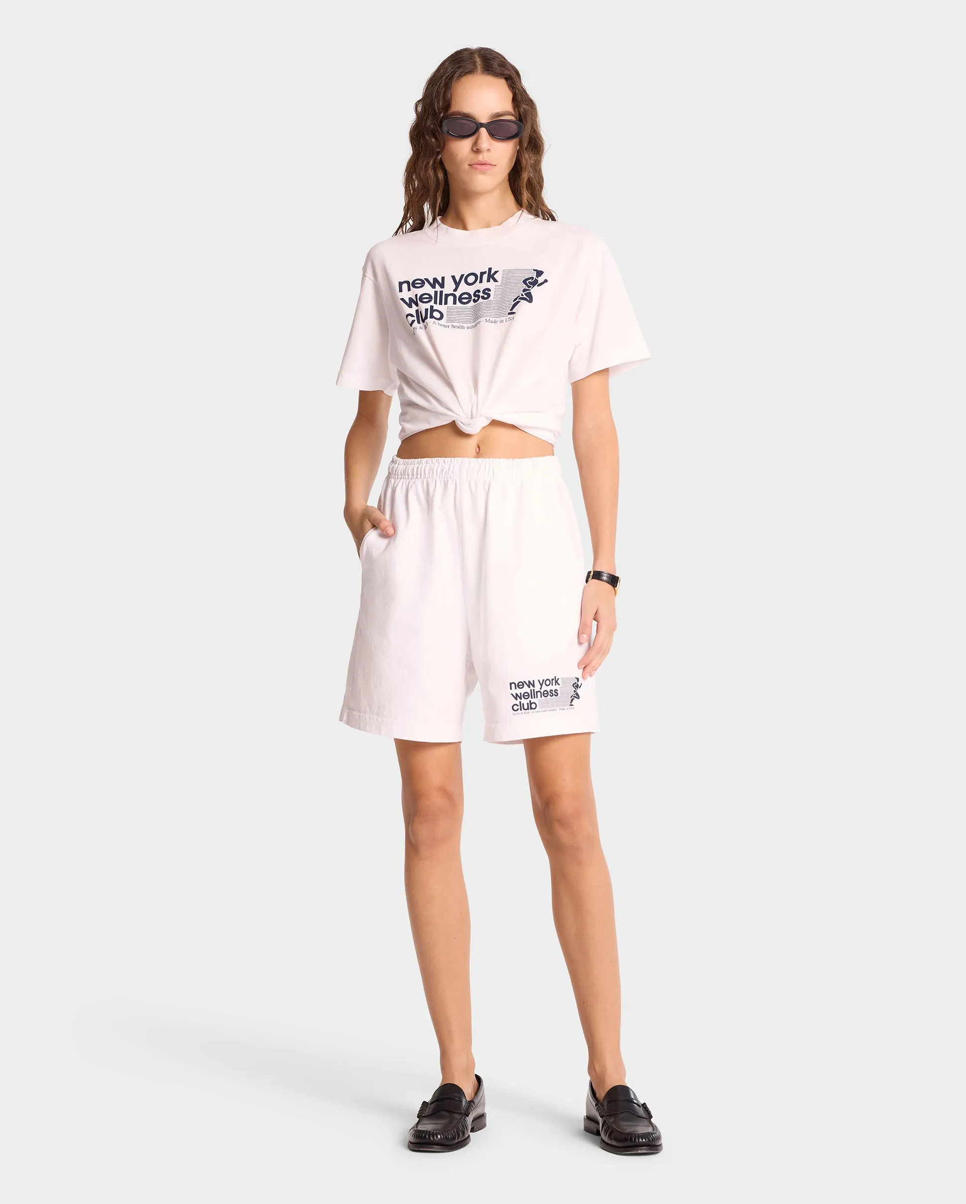 USA WELLNESS CLUB GYM SHORT / WHITE NAVY