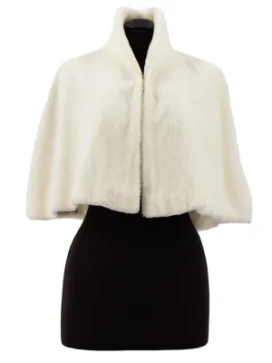 Vintage Cream Faux Fur Capelet