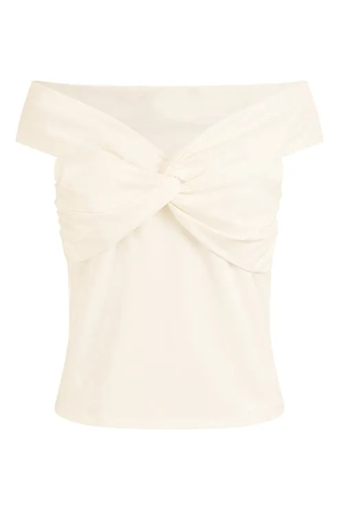 WHITE BARDO JERSEY TOP