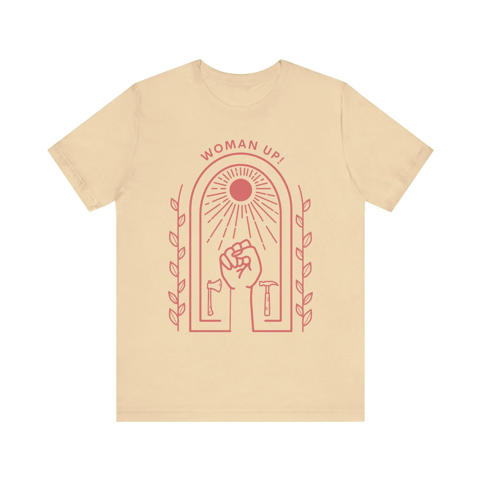 Woman Up T-Shirt for Women | Empowerment Graphic Tee with Raised Fist