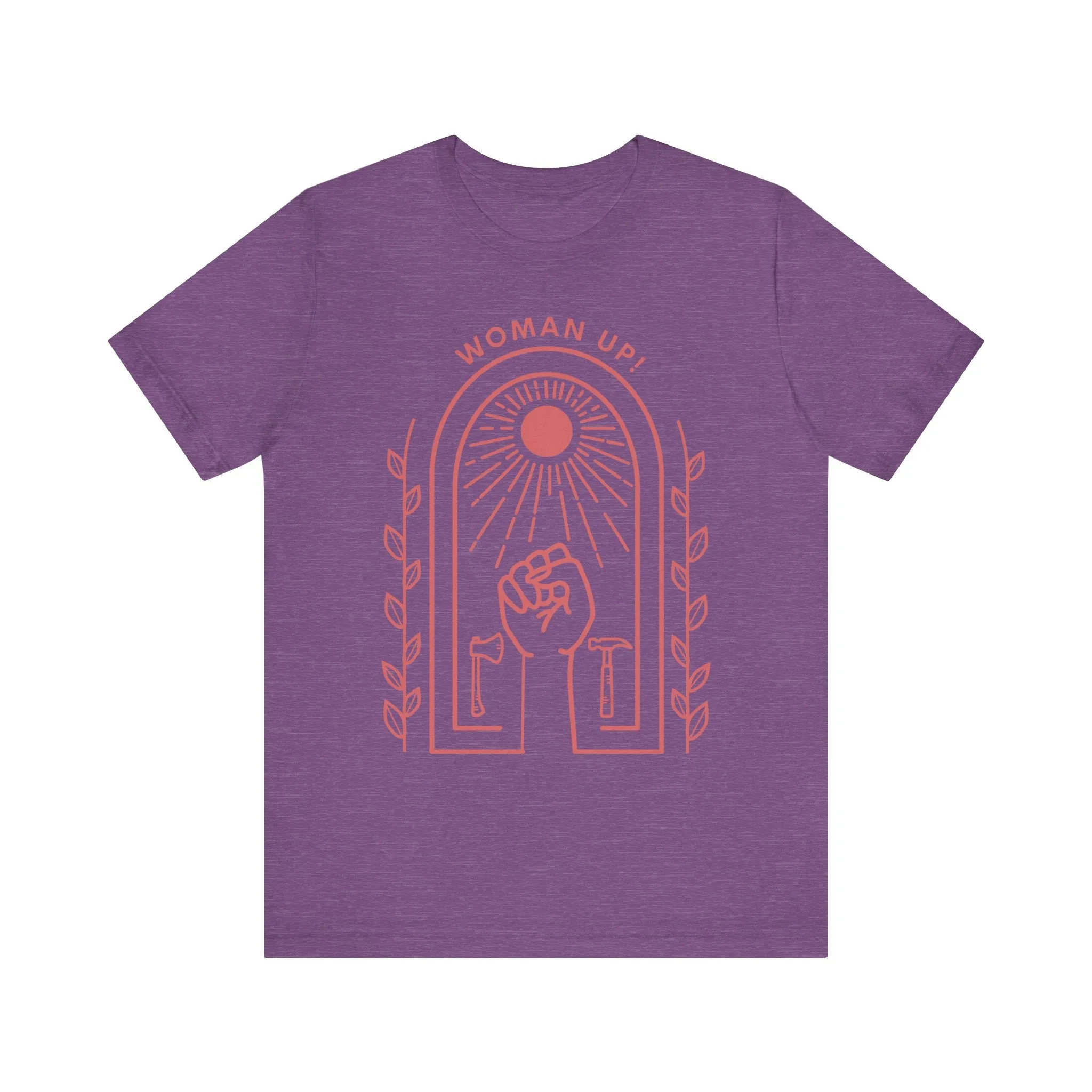 Woman Up T-Shirt for Women | Empowerment Graphic Tee with Raised Fist