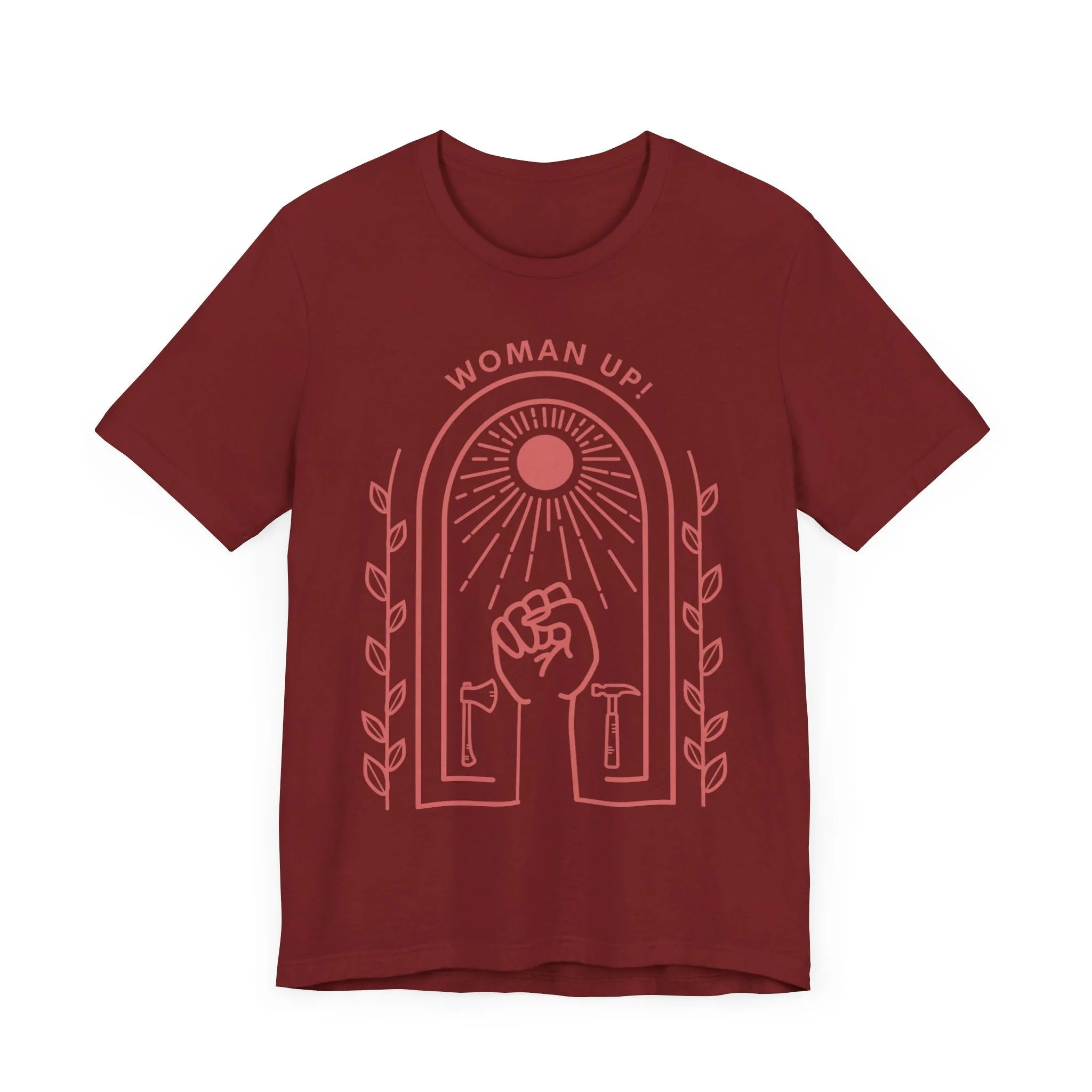 Woman Up T-Shirt for Women | Empowerment Graphic Tee with Raised Fist